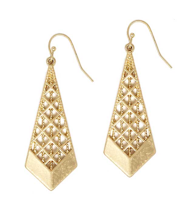 METAL FILIGREE DROP EARRING