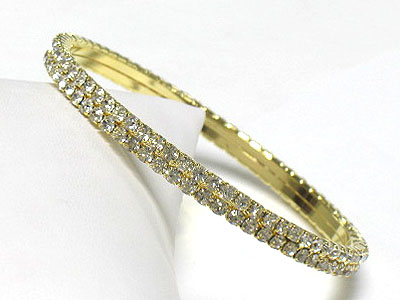 Double line rhinestone bangle