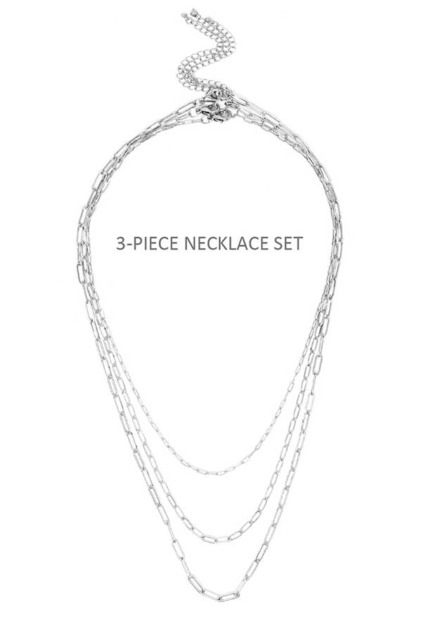 Triple chain necklace set