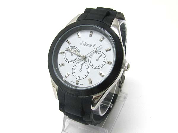 ROUND FACE FASHION RUBBER BAND WATCH