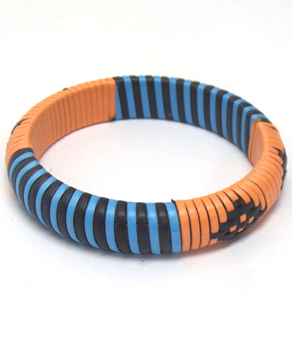 Bohemian style woven bangle bracelet