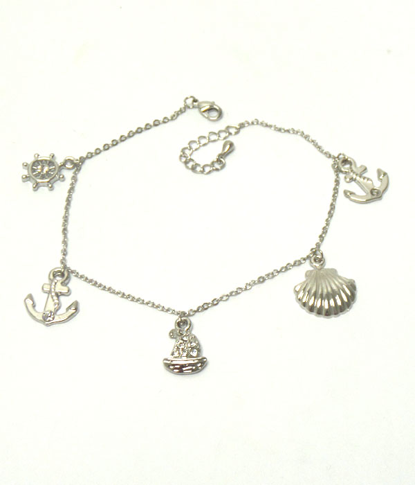 Sealife charm anklet