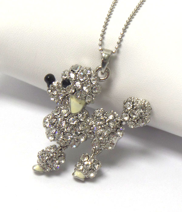 Crystal dog pendant necklace