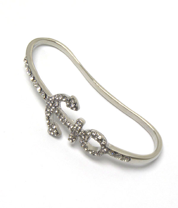 Crystal anchor palm bracelet