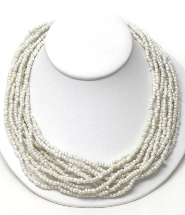 Multi seed beads chain mix necklace
