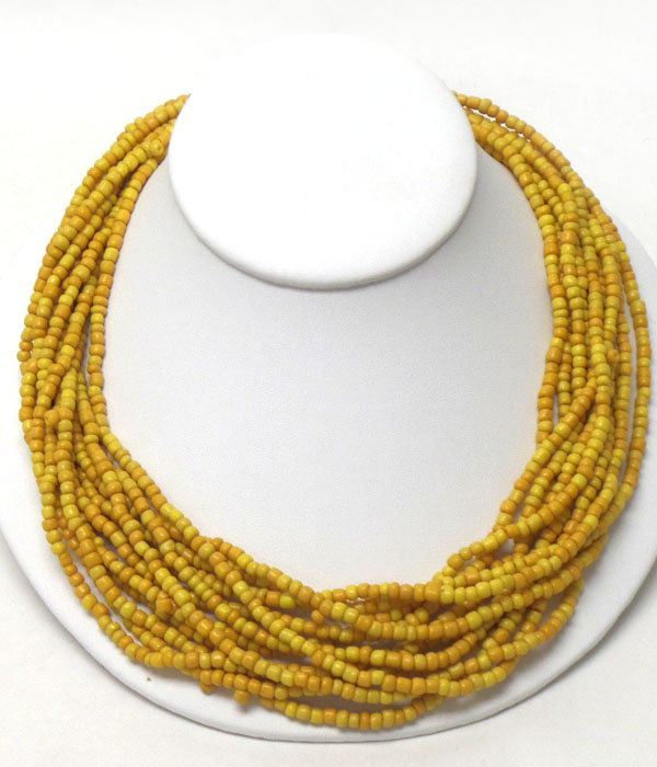 Multi seed beads chain mix necklace
