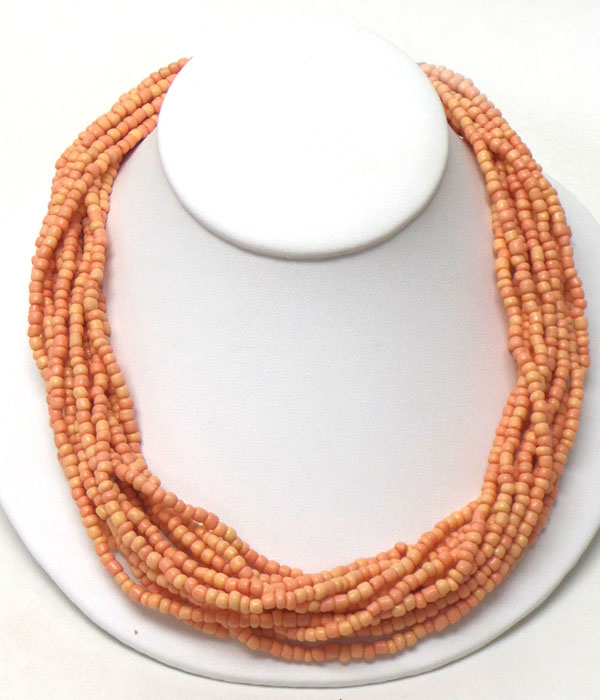 Multi seed beads chain mix necklace