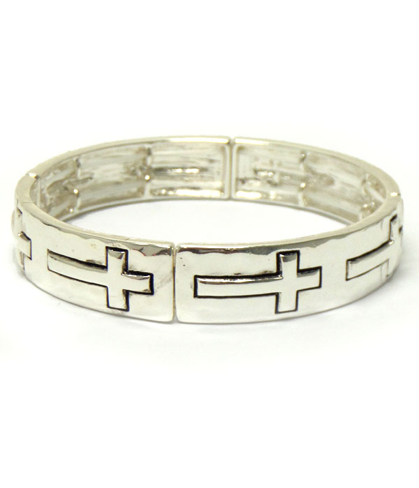 Religious inspiration multi cross stretch bracelet