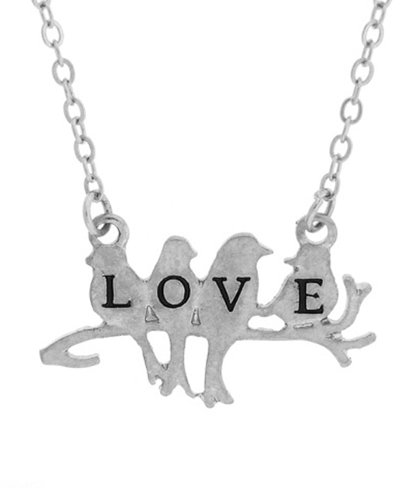 Love message birds pendant necklace