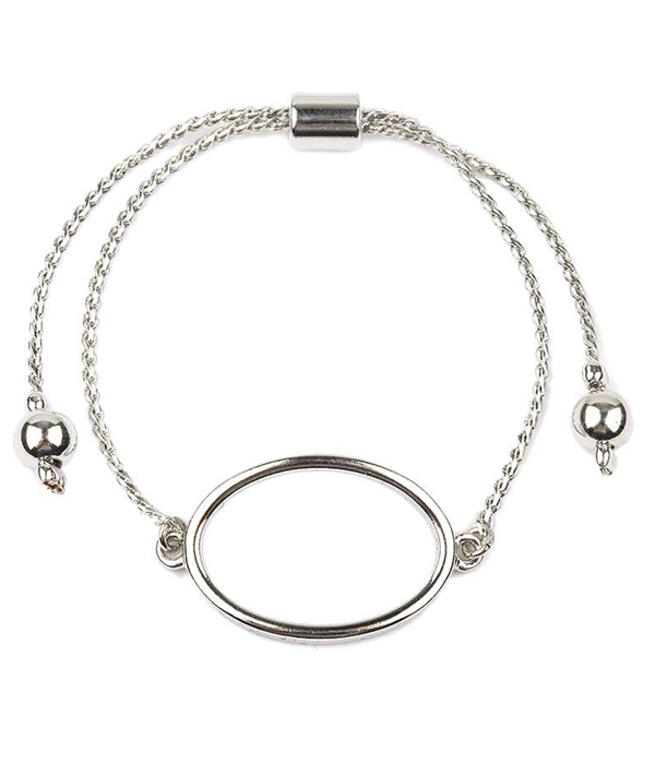 Simple oval adjustable bracelet