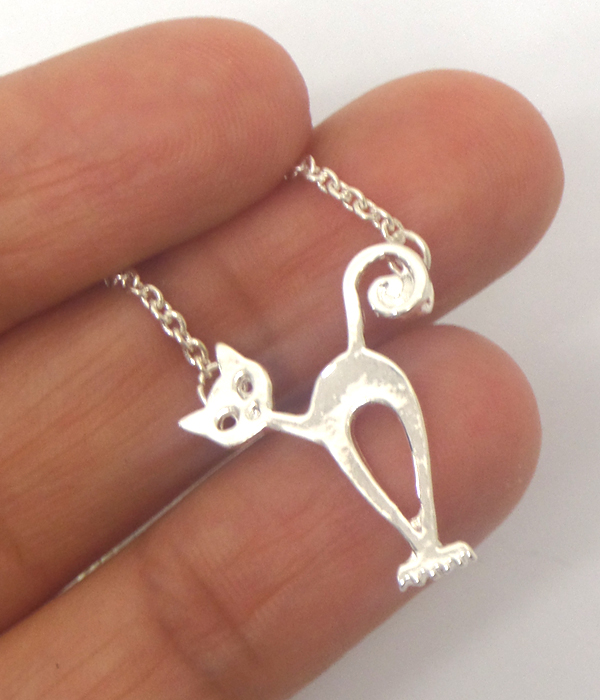 Etsy style cat pendant necklace