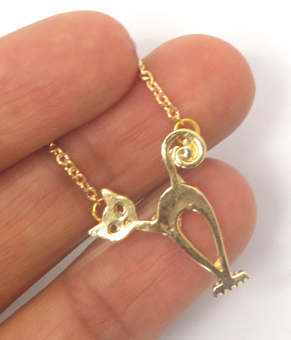 Etsy style cat pendant necklace