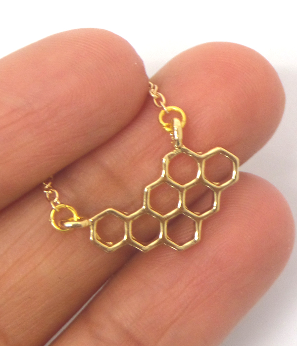 Etsy style bee hive pendant necklace