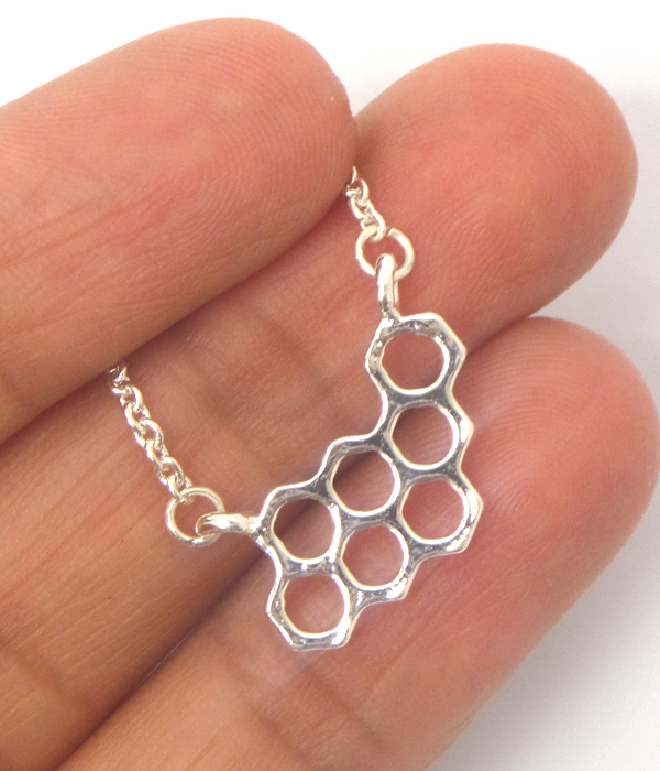 Etsy style bee hive pendant necklace