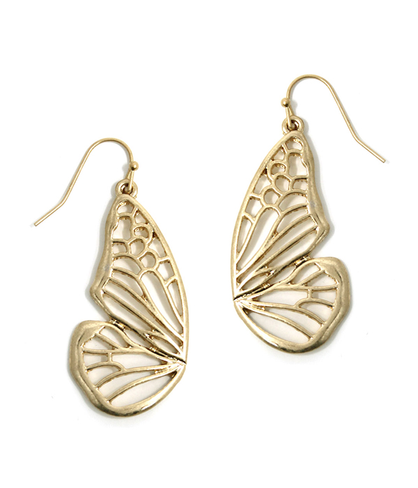 METAL BUTTERFLY EARRING