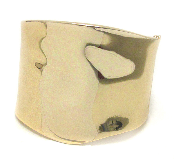 Liquid metal wide metal bangle bracelet