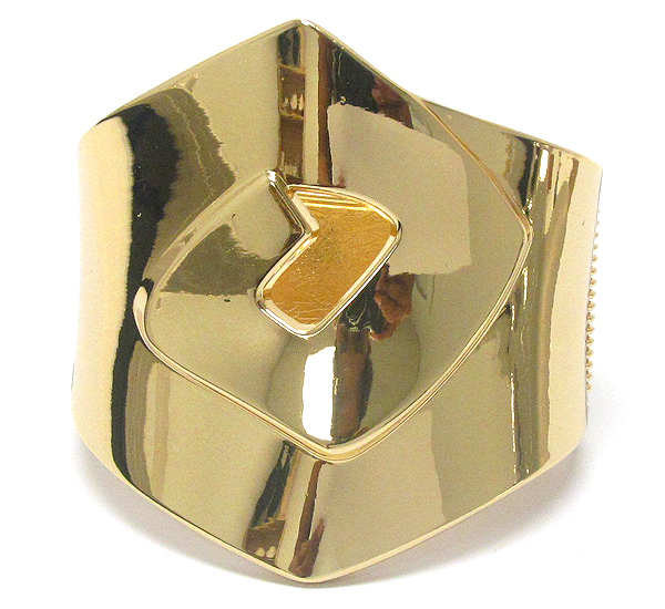 Architectural design metal bangle bracelet