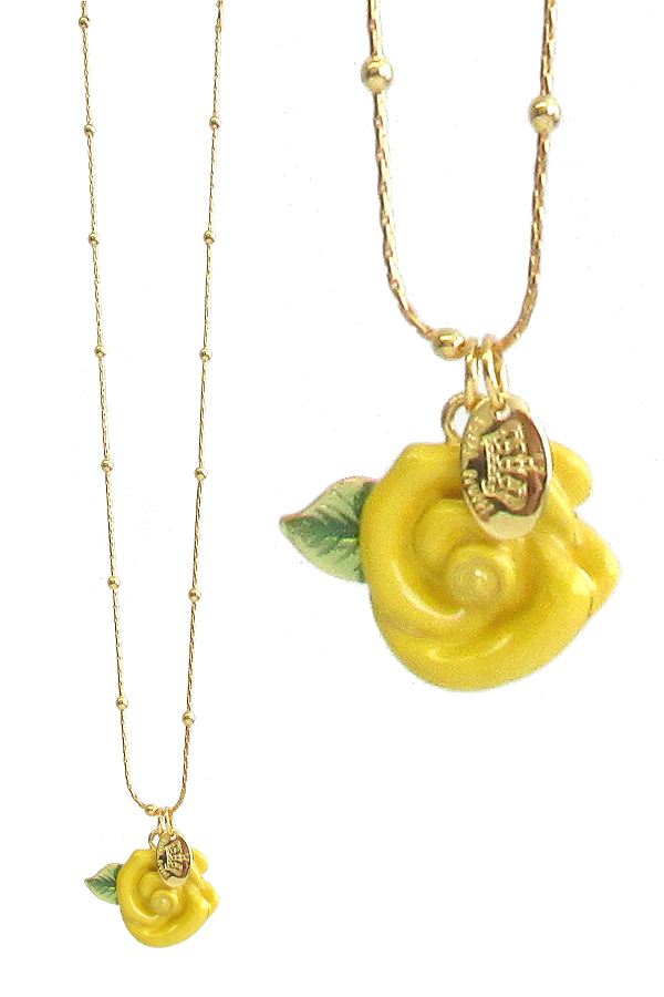 Tutti frutti metal epoxy flower necklace