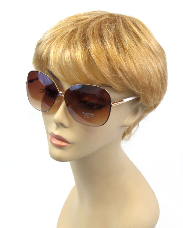 Designer inspired large frame and pvc coat sunglasses - uv protection