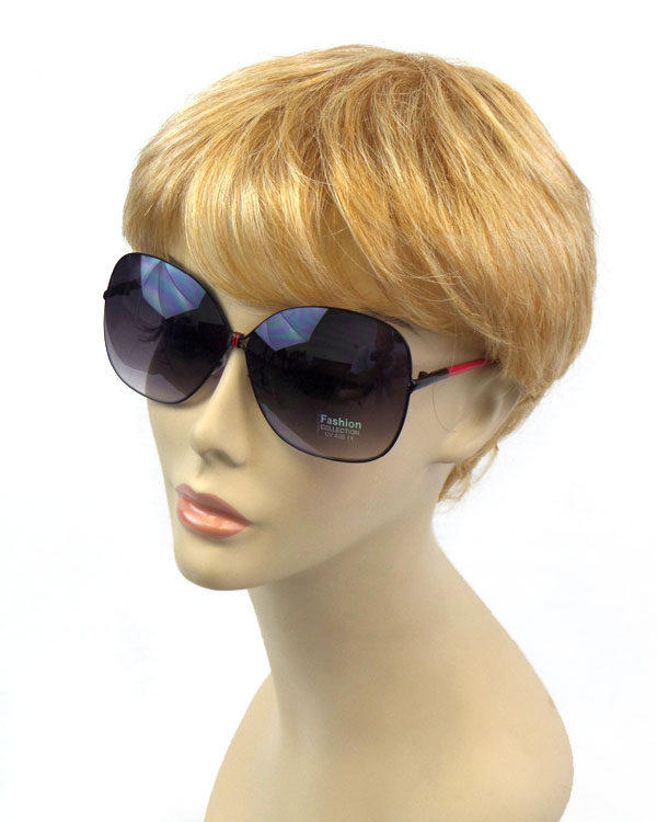 Designer inspired large frame and pvc coat sunglasses - uv protection