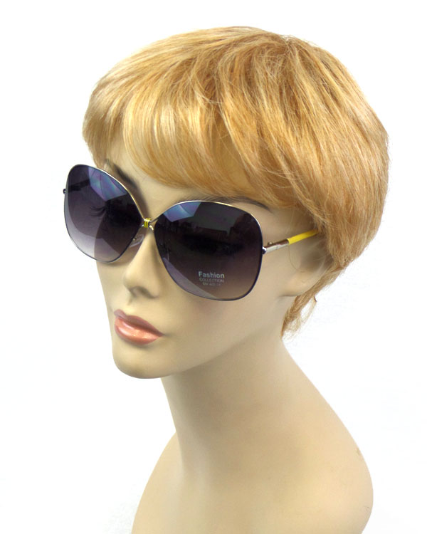 Designer inspired large frame and pvc coat sunglasses - uv protection