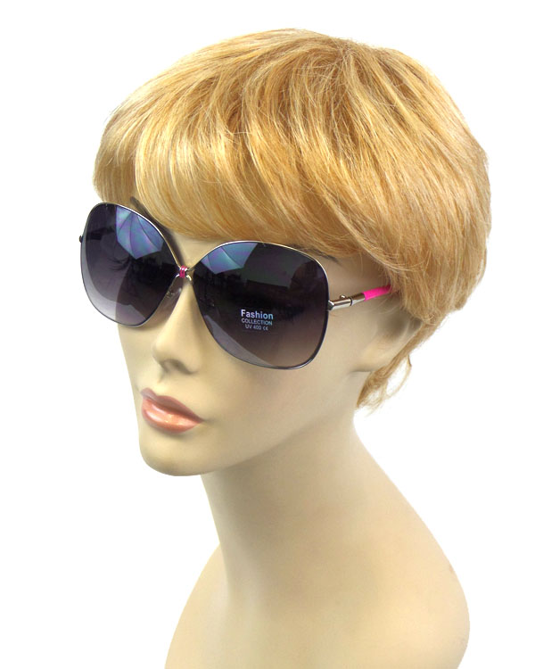 Designer inspired large frame and pvc coat sunglasses - uv protection