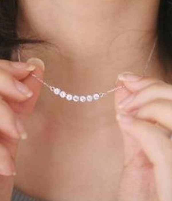 Etsy style crystal bar necklace
