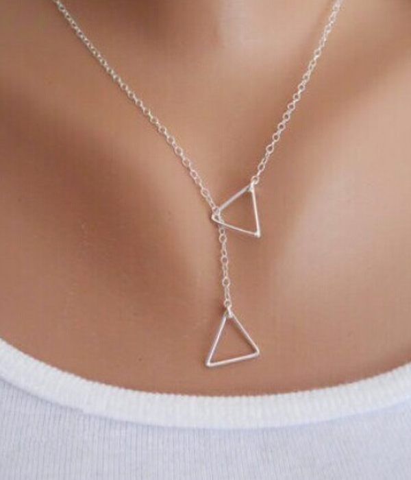 Etsy style triangle drop necklace