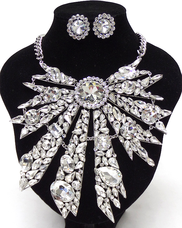 Luxury class victorian style and australian glass party necklace set