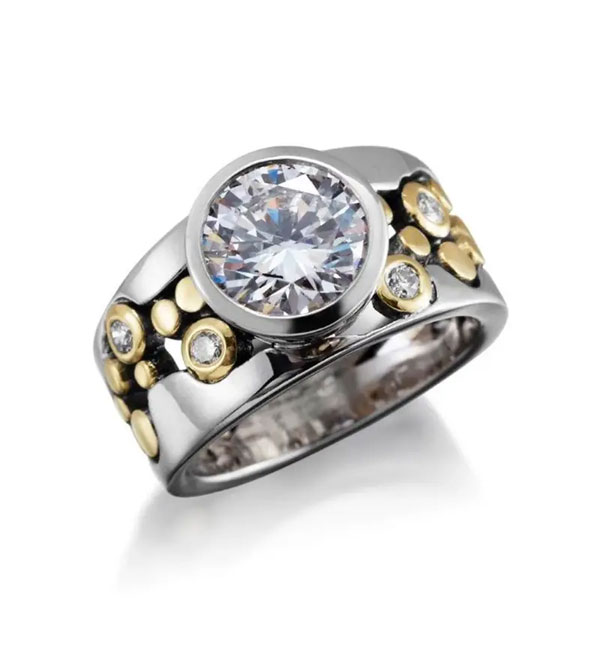 Cryatl bridal engagement ring
