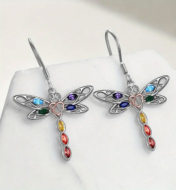 Crystal dragonfly earring