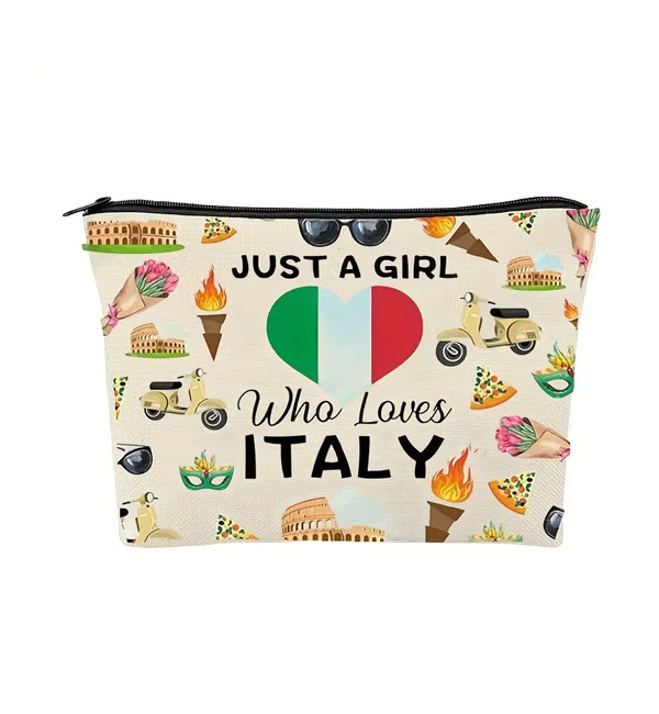 Italy travel makeup bag