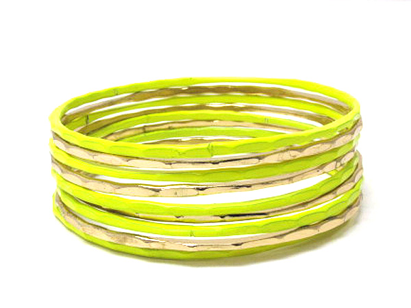 MULTI METAL ARCHITECTURAL COLORFUL FASHION STYLE BANGLE BRACELET