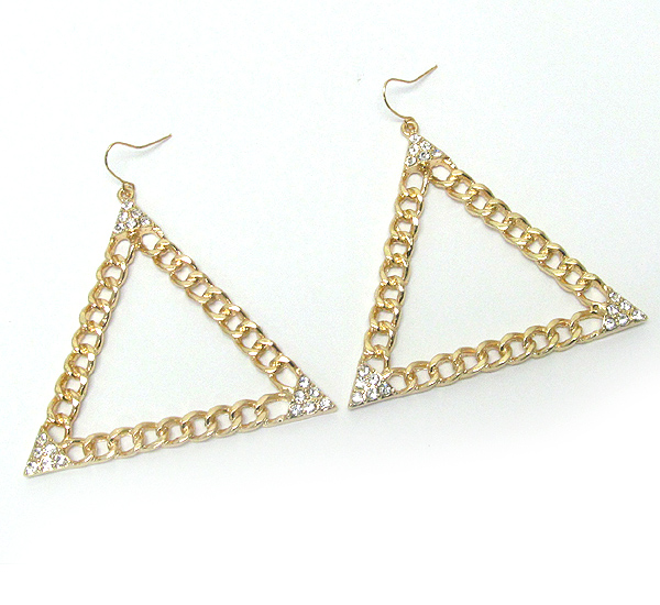 Crystal deco apex chain triangle drop earring