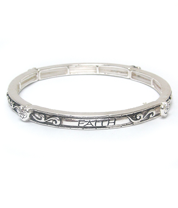 Tailored design stackable stretch bracelet -faith