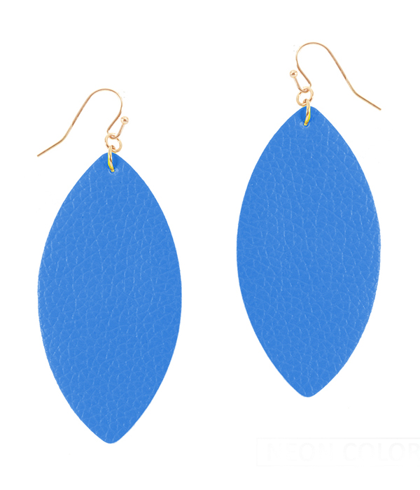 FAUX LEATHER MARQUISE NEON EARRING