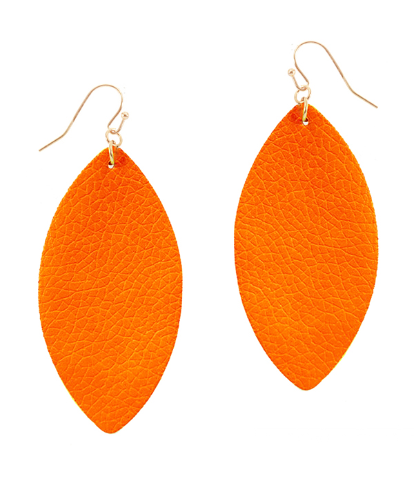 FAUX LEATHER MARQUISE NEON EARRING