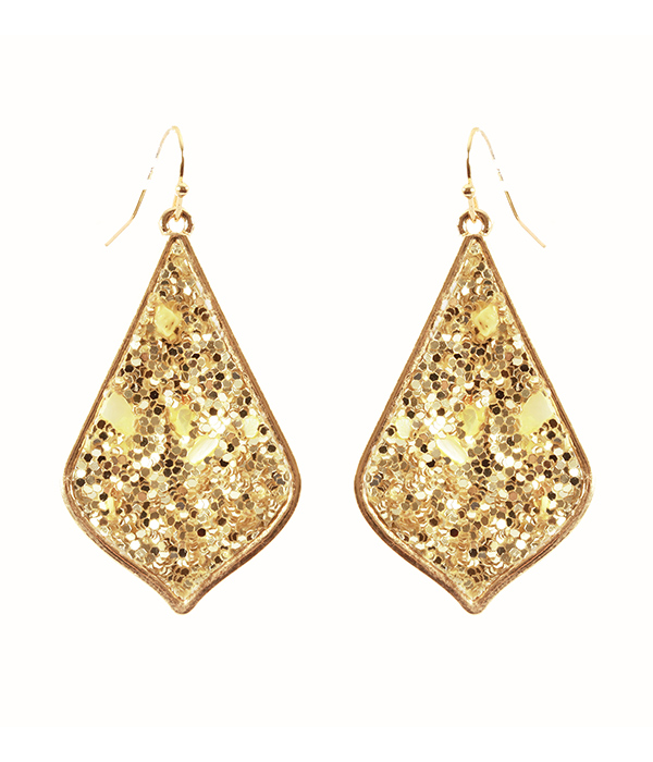 Semi precious stone and glittering mix earring