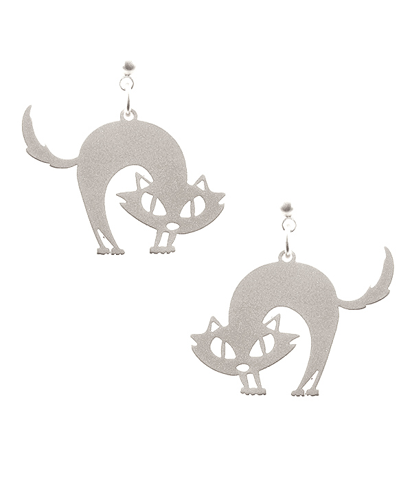 HALLOWEEN THEME METAL EARRING - CAT