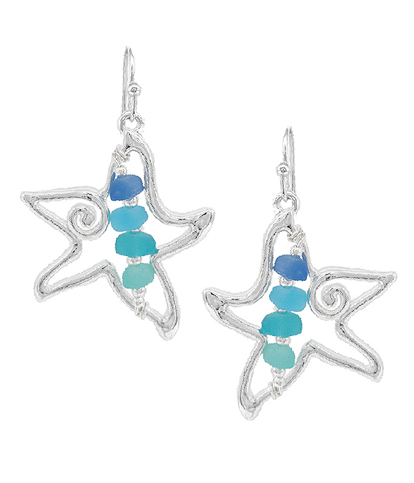 Sealife theme seaglass earring - starfish