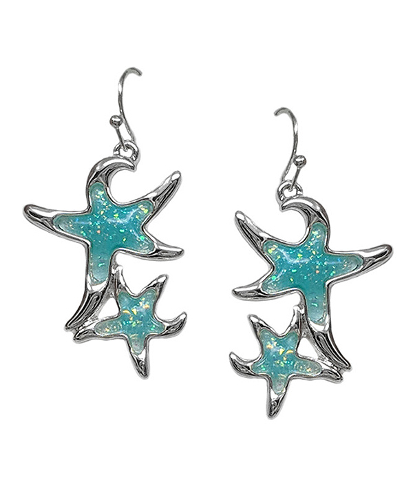 Sealife theme opal earring - starfish