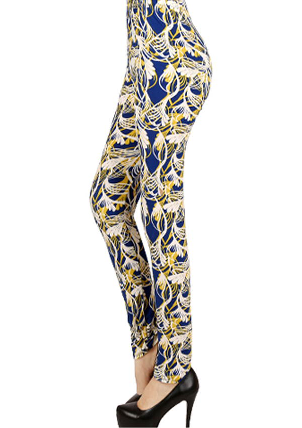 Digital wave print leggings - 65% poly 35% cotton