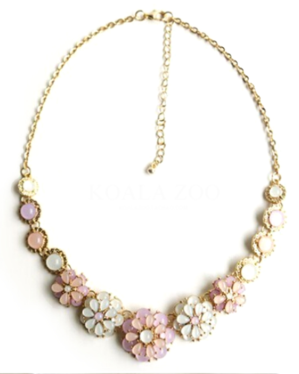 Multi flower link necklace