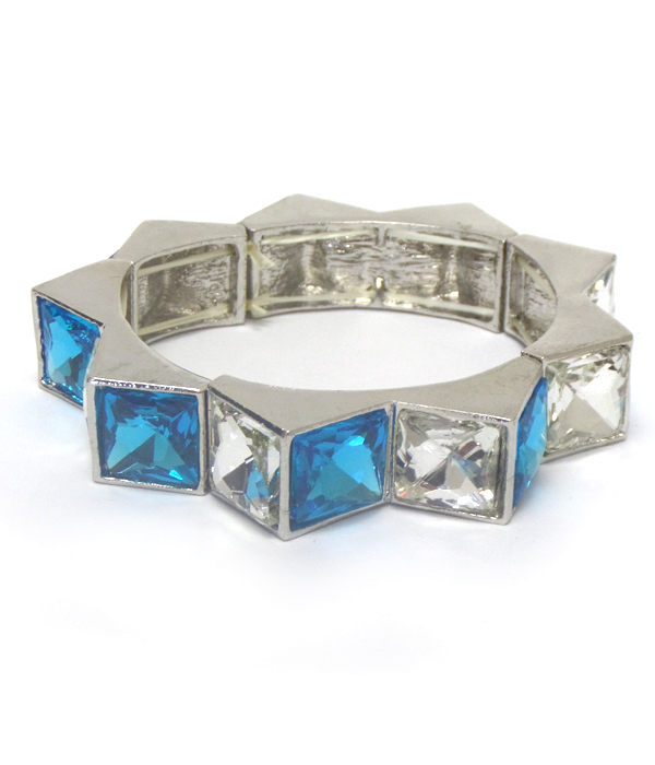 SQUARE GLASS SPIKE BRACELET