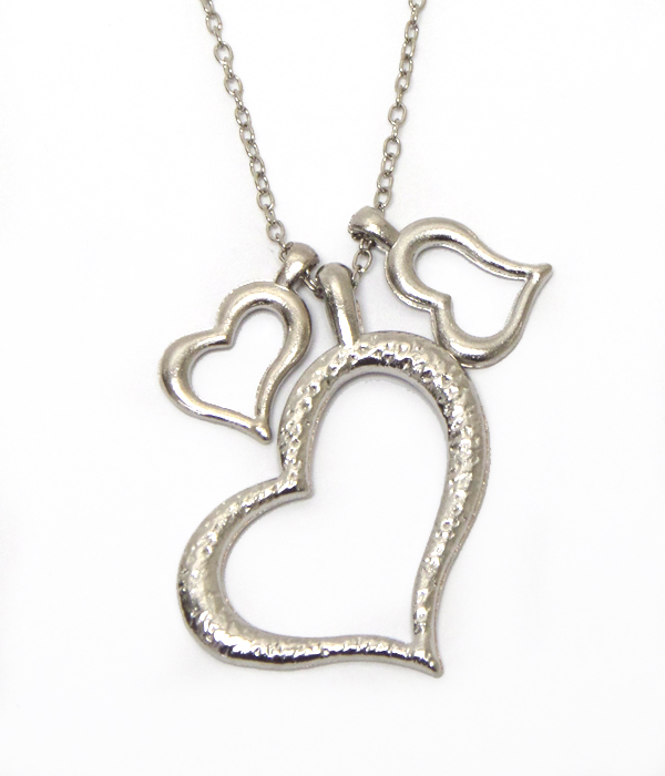 Multi size heart drop necklace 