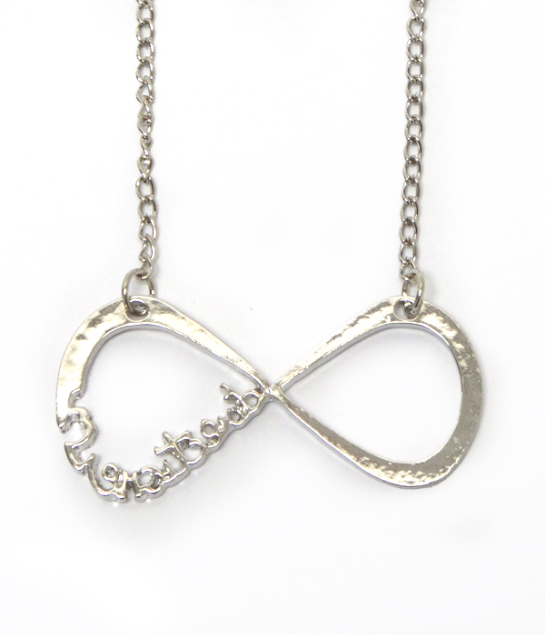 Infinity sign with metal chain necklace 