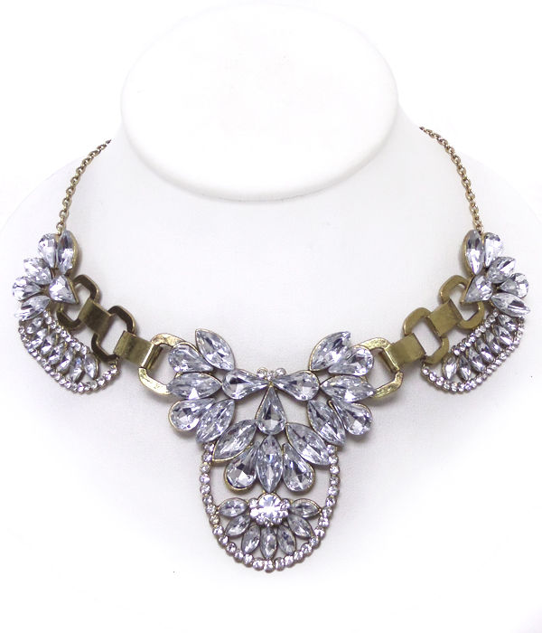 Multi shape crystal necklace