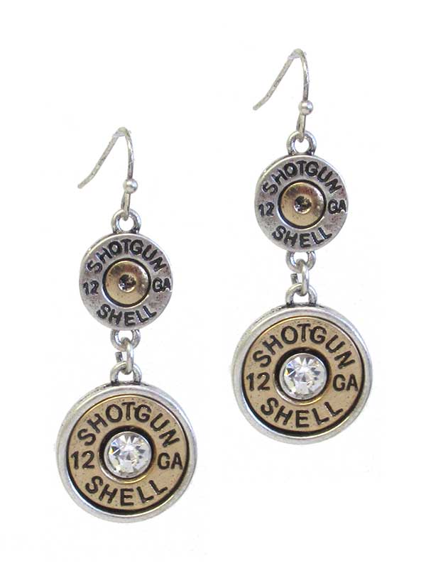 CRYSTAL CENTER DOUBLE BULLET DROP EARRING