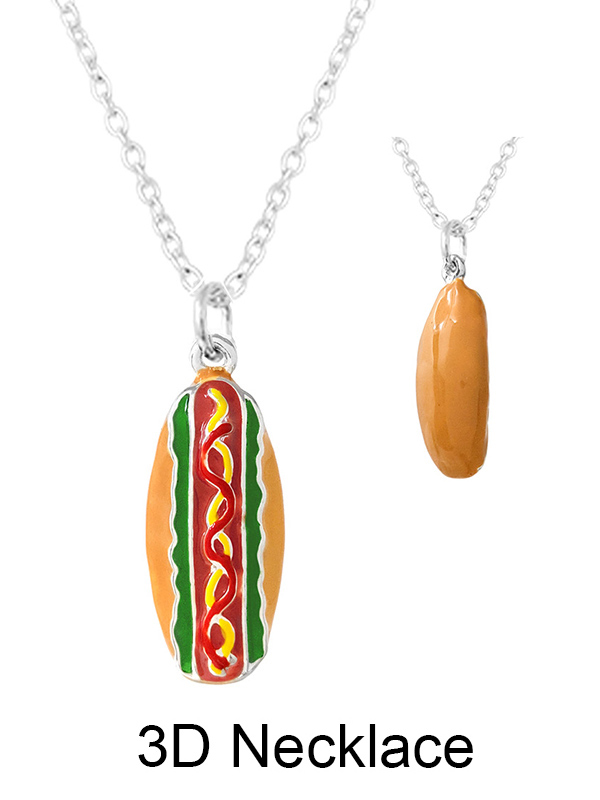 GAME DAY THEME 3D EPOXY NECKLACE - HOT DOG