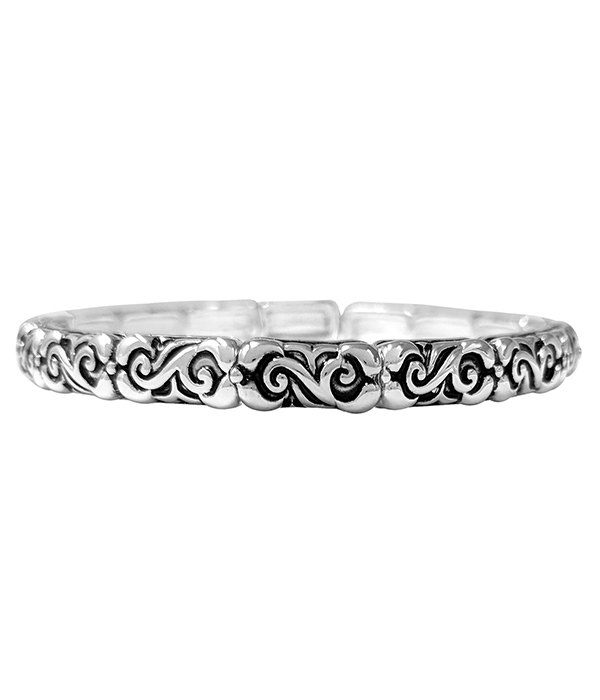 Designer textured stackable stretch bracelet